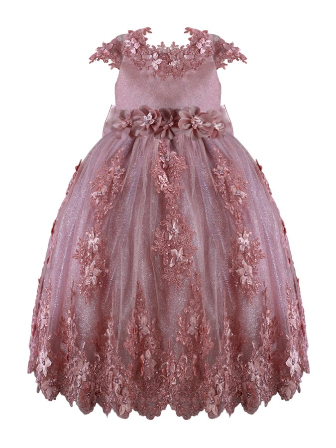 Vestido de Niña Modelo Romina con Manga