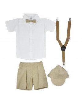TRAJE NIÑO MODELO DE LINO SHORT