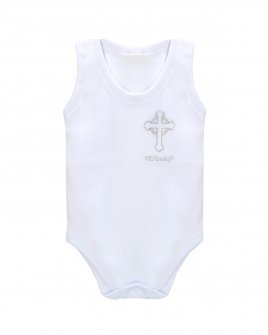 My Baptism Romper with Straps for Boy